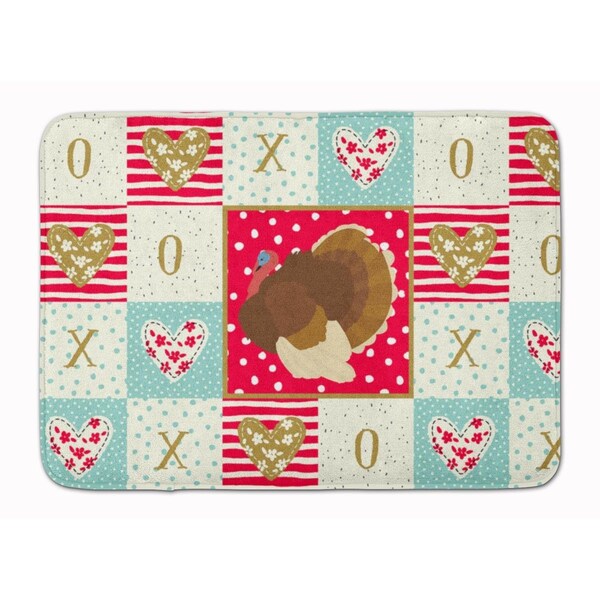 Carolines Treasures 19 x 27 in. French Turkey Dindon Love Machine Washable Memory Foam Mat CK5417RUG - main